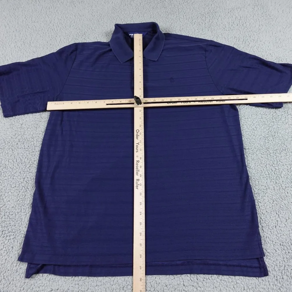 VTG Polo Golf Ralph Lauren 100% Pima Cotton Shirt Mens Large Navy Short Sleeve - Picture 5 of 13